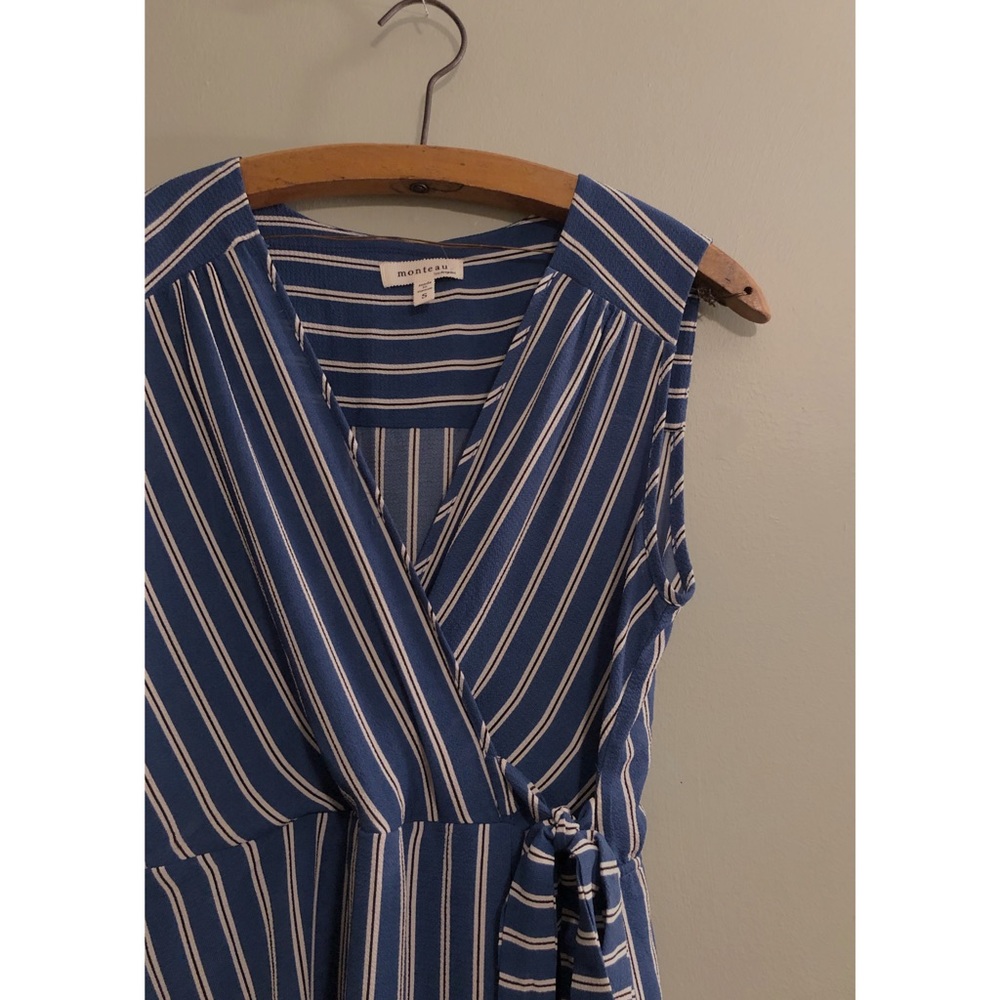 Stripe Crepe Wrap Dress